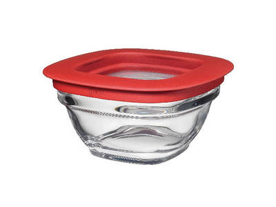 Glass food storage containers with lids