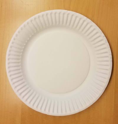 Plain disposable paper plate